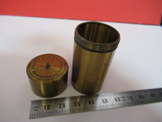 EMPTY BAUSCH LOMB BRASS OBJECTIVE CANISTER MICROSCOPE PART AS PICTURED G4-A-92