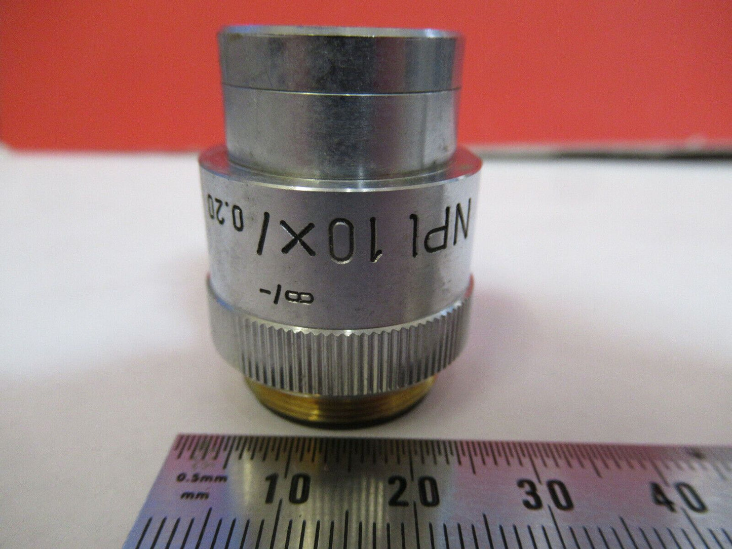 LEITZ WETZLAR OBJECTIVE 10X NPL INFINITY  MICROSCOPE PART as pictured B3-B-70