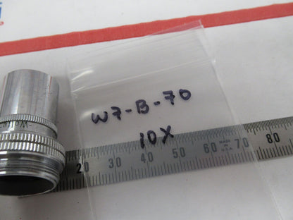 MICROSCOPE PART OBJECTIVE WOLFE WETZLAR GERMANY 10X OPTICS AS PICTURED &W7-B-70