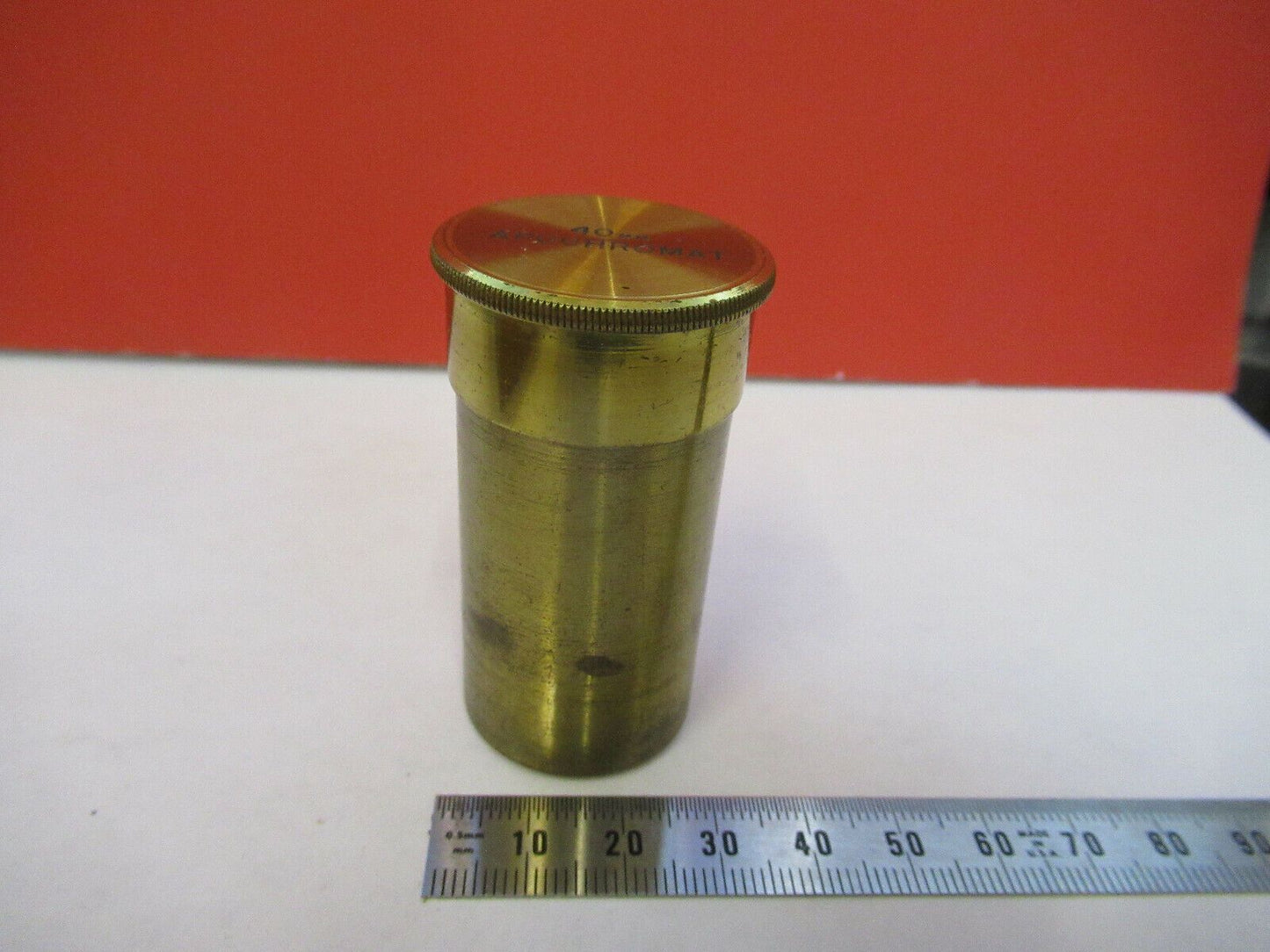 LONDON EMPTY CANISTER ANTIQUE BRASS OBJECTIVE MICROSCOPE AS PICTURED Q4-A-10