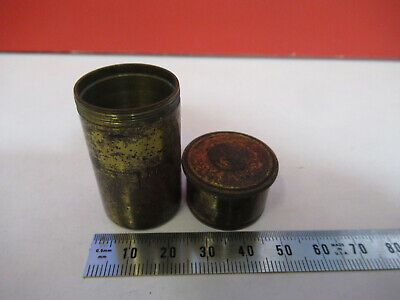 ANTIQUE BRASS EMPTY OBJECTIVE CANISTER MICROSCOPE LONDON AS PICTURED &87-FT-48