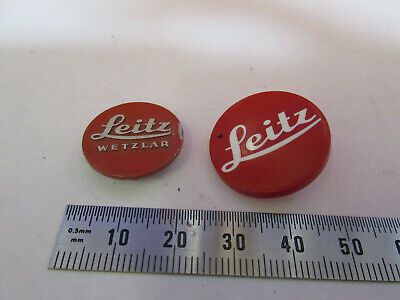 LEITZ WETZLAR PAIR LOGO PLASTIC + ALUMINUM MICROSCOPE PART AS PICTURED &B2-A-37