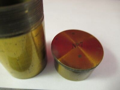 ANTIQUE BRASS EMPTY OBJECTIVE CAN LEMADERLEY FRANCE MICROSCOPE PART #66-A-44