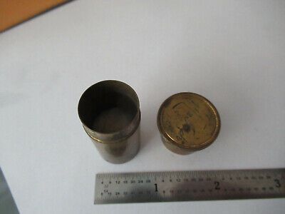 ANTIQUE BRASS ENGLAND EMPTY CAN of OBJECTIVE MICROSCOPE PART AS PICTURED F3-A-09