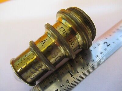 ANTIQUE SPENCER 4mm BRASS OBJECTIVE MICROSCOPE PART AS PICTURED &7B-B-11