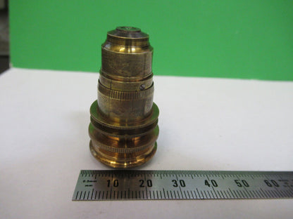 ANTIQUE BRASS GRUNOW RARE OBJECTIVE LENS MICROSCOPE PART AS PICTURED &R9-B-08