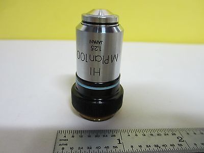 MICROSCOPE PART OBJECTIVE OLYMPUS JAPAN MPLAN 100X HI OPTICS AS IS BIN#U3-13