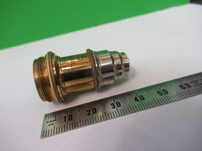 ANTIQUE BRASS E. LEITZ OBJECTIVE LENS "5" MICROSCOPE PART AS PICTURED Z4-B-58