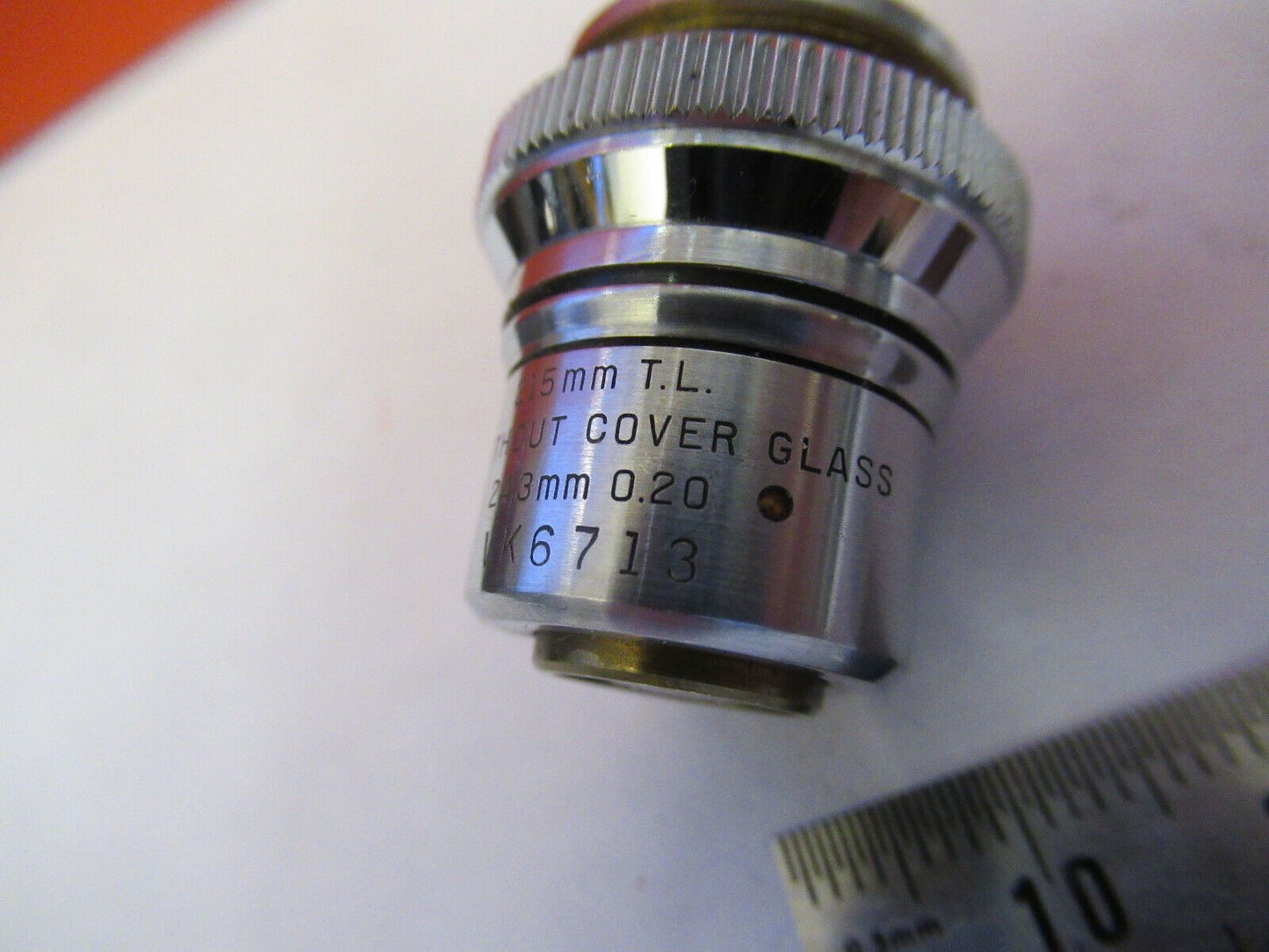 BAUSCH LOMB 24.3mm OBJECTIVE LENS MICROSCOPE PART AS PICTURED &8Z-A-18