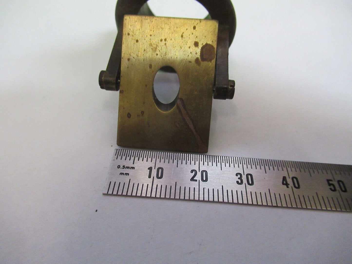 ANTIQUE BRASS MIRROR SPLITTER HOLDER UNKNOWN MICROSCOPE PART AS PICTURED Z6-A-12