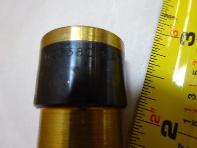 MICROSCOPE PART BRASS MOUNTED LENS 625580 MAG 18.5X OPTICS AS IS &8C-FT-09