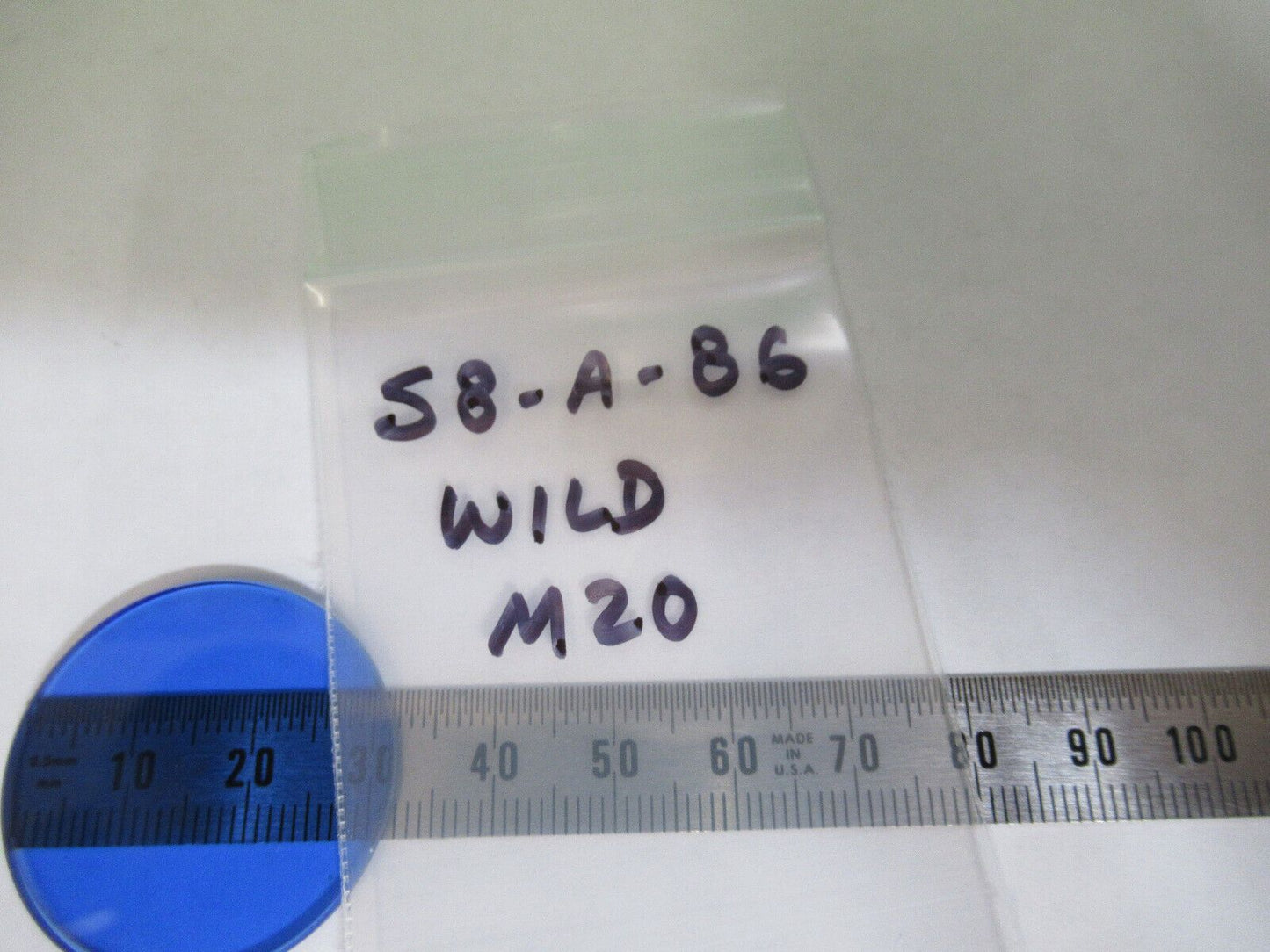 WILD SWISS M20 BLUE GLASS FILTER OPTICS MICROSCOPE PART AS PICTURED &S8-A-86