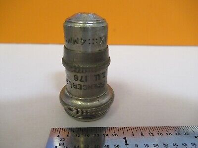 ANTIQUE BRASS SPENCER 4mm OBJECTIVE MICROSCOPE PART AS PICTURED &7B-B-16