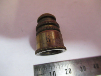 ANTIQUE  SEIBERT GERMANY "6" OBJECTIVE MICROSCOPE PART AS PICTURED G4-A-117