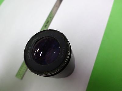 MICROSCOPE PART EYEPIECE OCULAR NIKON JAPAN 10X/21 OPTICS AS IS  BIN#Y3-77