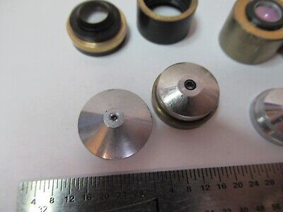 VINTAGE OBJECTIVE LENSES LOT OPTICS MICROSCOPE PART AS PICTURED &7B-B-169