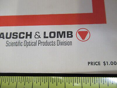 LOT BOOKLET ANTIQUE  BAUSCH LOMB MICROSCOPE PART AS PICTURED W3-B-55