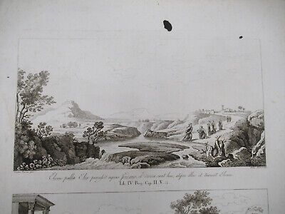 ANTIQUE ETCHING ITALIA ROME CIRCA 1810 GASPARD DUGHET PIETRO PARBONI AS PIC v