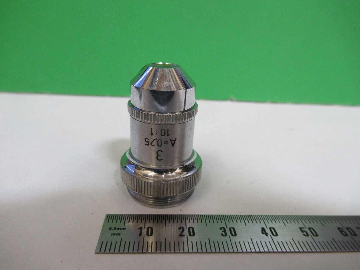 ERNST LEITZ GERMANY OBJECTIVE 10X "3"  MICROSCOPE PART AS PICTURED S8-A-02