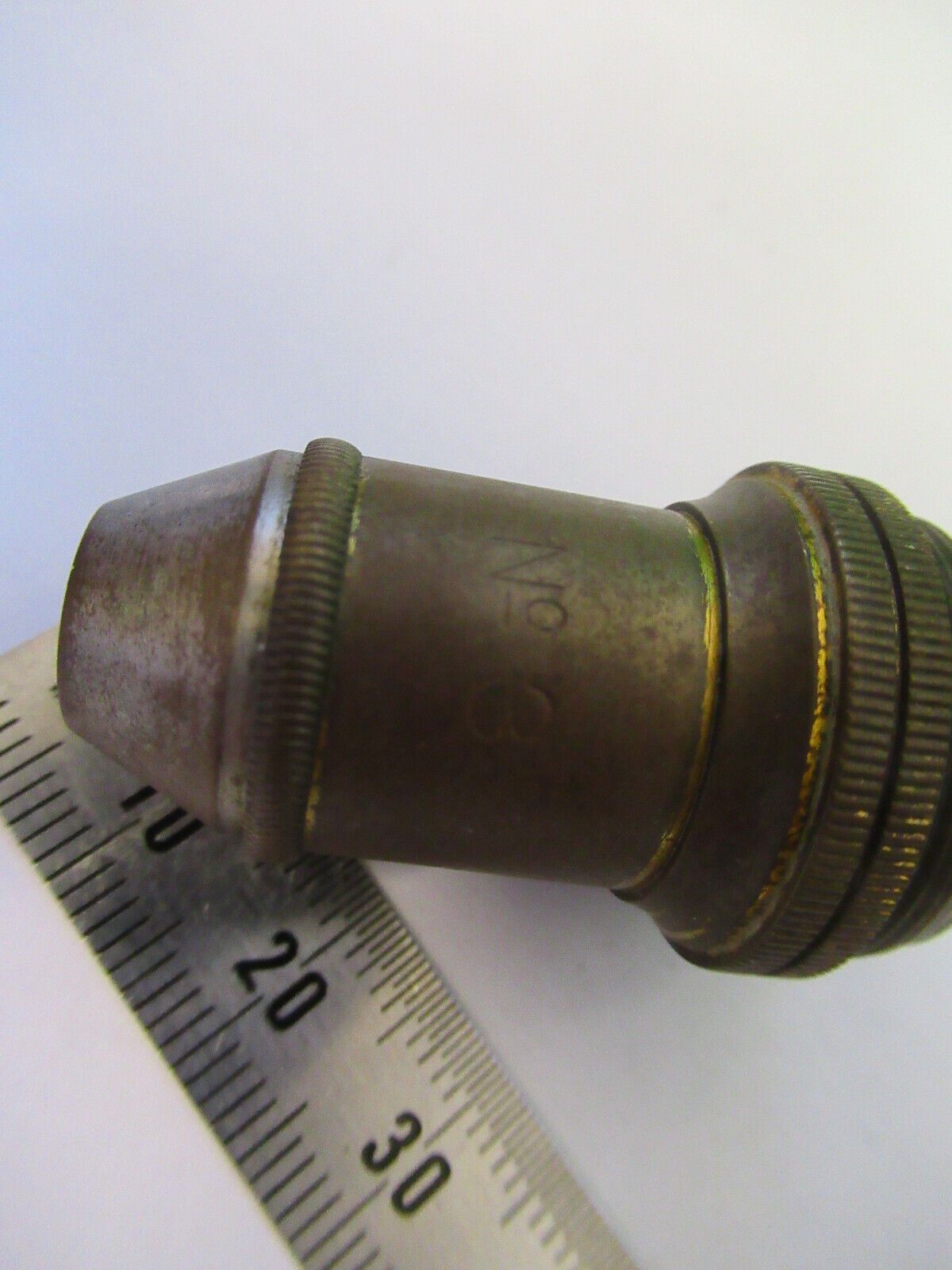 ANTIQUE BRASS REICHERT OBJECTIVE OPTICS MICROSCOPE PART AS PICTURED &R3-B-18