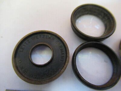 FOR PARTS ANTIQUE BRASS MOUNTED LENSES LOTMICROSCOPE PART AS PICTURED P2-A-20