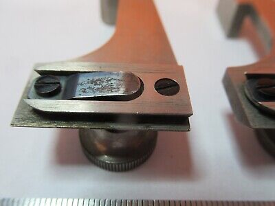 ANTIQUE LEITZ CLIPS PAIR MICROSCOPE PART AS PICTURED &7B-B-69