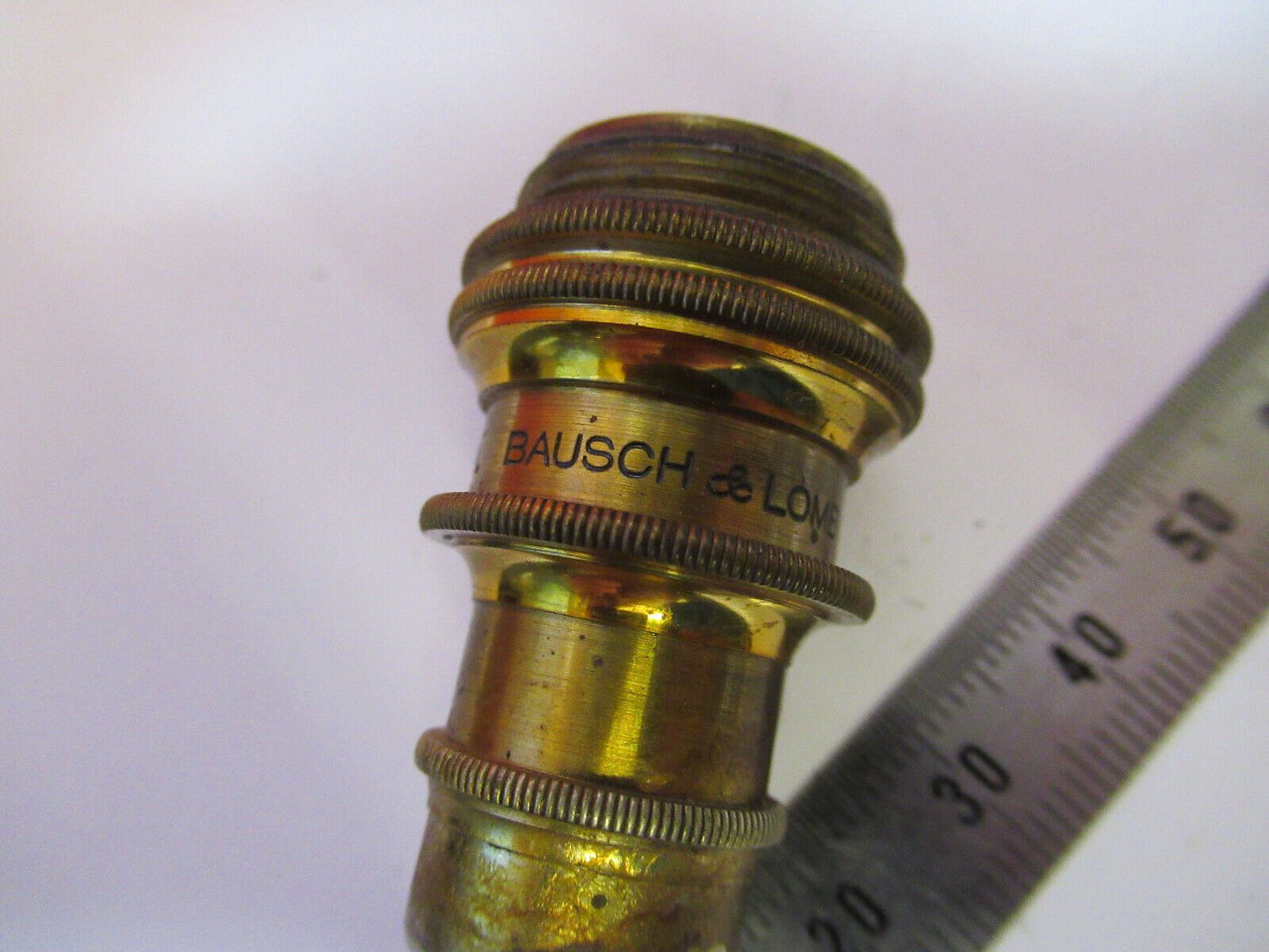 ANTIQUE BRASS BAUSCH LOMB 1.9mm OBJECTIVE MICROSCOPE PART AS PICTURED Y4-A-73