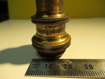 ANTIQUE BRASS OBJECTIVE BAUSCH LOMB 4mm OPTICS MICROSCOPE as pictured &14-C-05