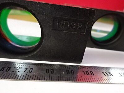 LOT 2 EA GREEN FILTER SLIDES NIKON JAPAN MICROSCOPE PART OPTICS AS IS &95-28