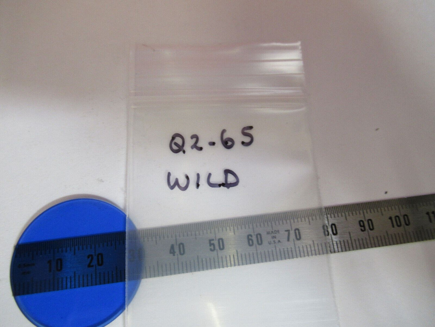 WILD HEERBRUGG SWISS GLASS BLUE FILTER OPTICS MICROSCOPE PART AS PICTURED Q2-65