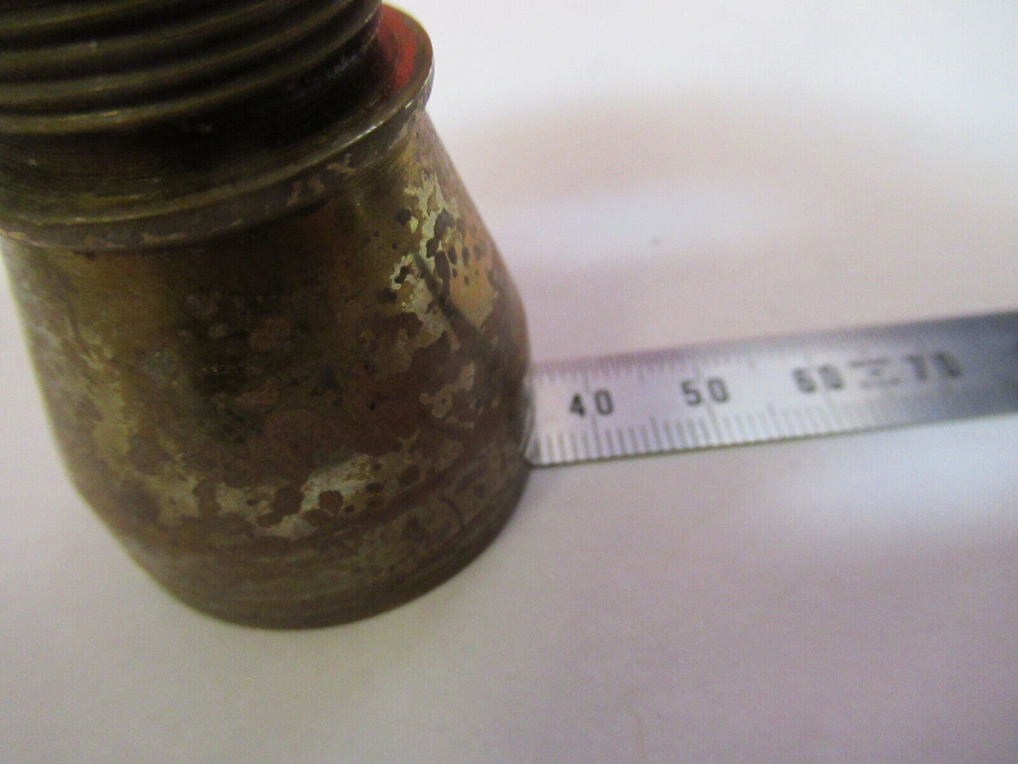 ANTIQUE BRASS EYEPIECE OCULAR LENS RARE UK MICROSCOPE PART AS PICTURED &S9-A-81