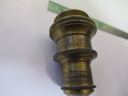 ANTIQUE BRASS BAUSCH LOMB OBJECTIVE  MICROSCOPE PART OPTICS AS PICTURED Z6-A-107