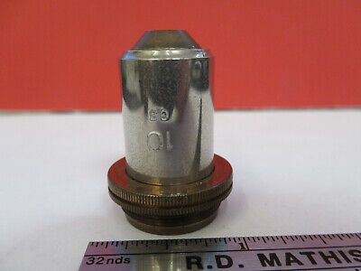 ANTIQUE CARL ZEISS GERMANY OBJECTIVE 10 MICROSCOPE PART AS PICTURED &8Z-A-125