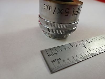 MICROSCOPE PART OBJECTIVE NPL 5X LEITZ GERMANY OPTICS AS IS BIN#R2-C-6