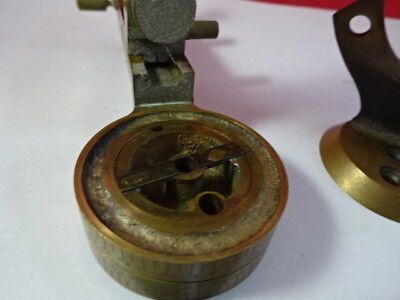 ANTIQUE 1880's BRASS BAUSCH LOMB CONDENSER HOLDER MICROSCOPE PART AS PIC &95-60