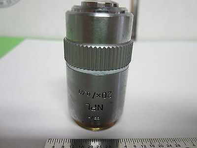 OPTICAL MICROSCOPE [dirty] LEITZ OBJECTIVE NPL 20X INFINITY OPTICS BIN#46-L-18