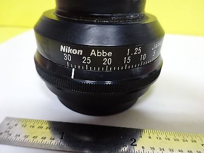 MICROSCOPE PART SUBSTAGE CONDENSER ABBE + IRIS NIKON JAPAN AS IS BIN#X7-20