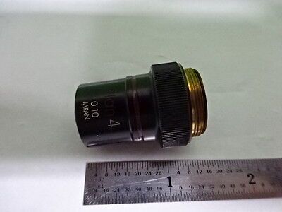 MICROSCOPE PART OBJECTIVE OLYMPUS PLAN 4X OPTICS AS IS B2-M-02