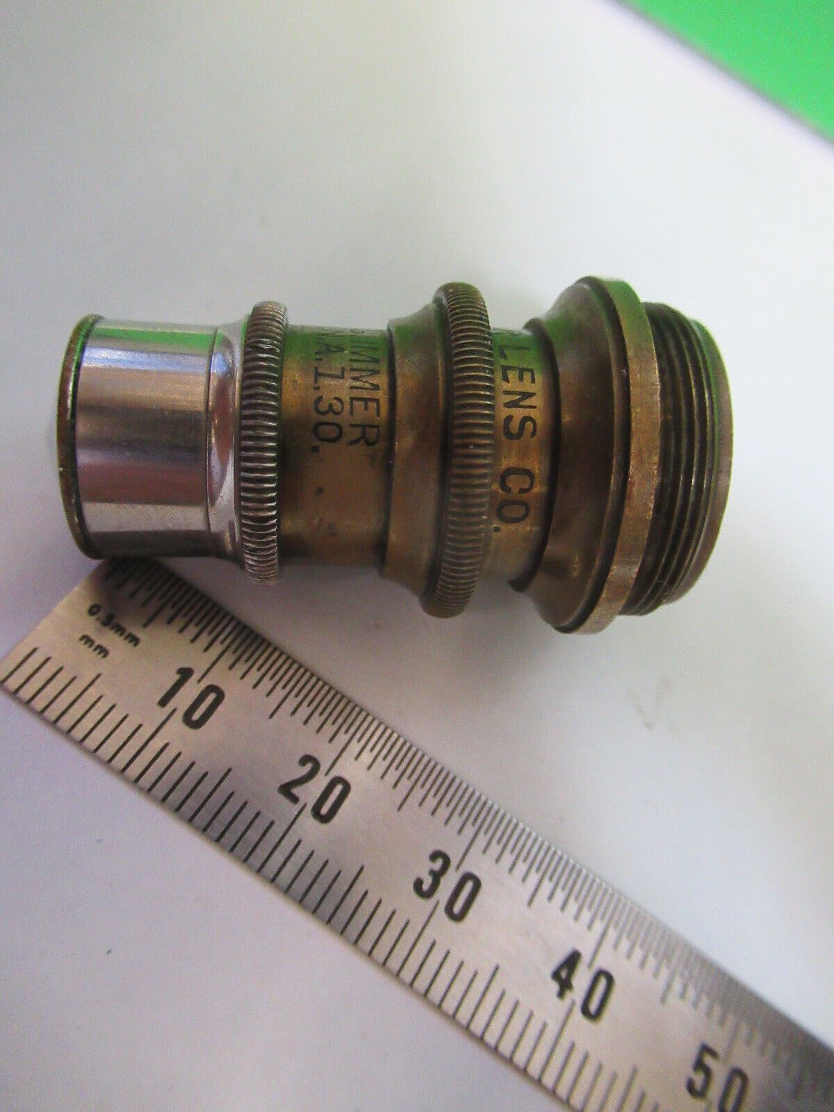 ANTIQUE BRASS SPENCER 1.8mm  LENS OBJECTIVE MICROSCOPE PART AS PICTURED #H3-A-29