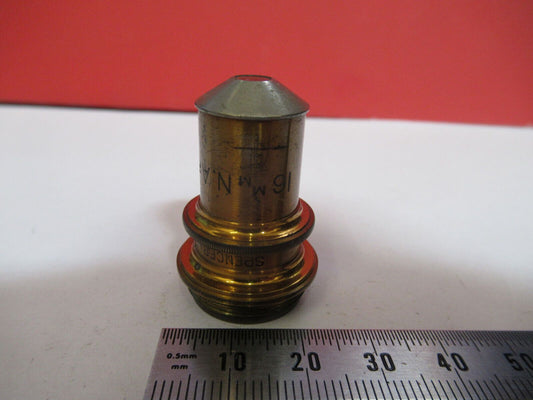 ANTIQUE  BRASS SPENCER OBJECTIVE 16mm MICROSCOPE PART AS PICTURED G4-A-95