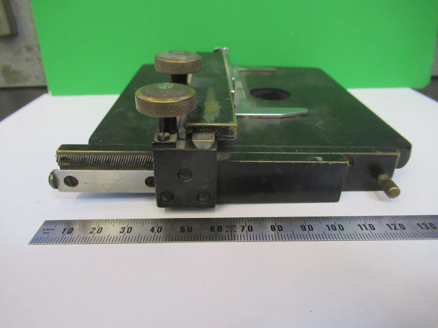 SPENCER VINTAGE STAGE TABLE XY ANTIQUE MICROSCOPE PART AS PICTURED &R6-A-117