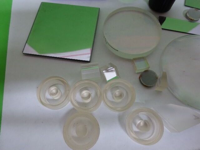 LOT OPTICAL LENSES PRISM MIRROR MIL SPEC LASER OPTICS AS IS #AQ-32