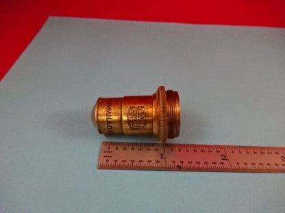 MICROSCOPE PART ANTIQUE SPENCER BUFFALO BRASS OBJECTIVE 10X OPTICS #X6-B-56