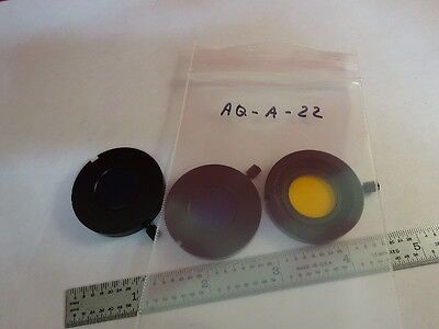 LOT 3 EA FILTERS MICROSCOPE PART OPTICS OPTICAL AS IS &AQ-A-22