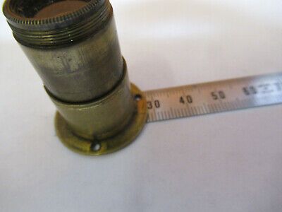 last ANTIQUE RARE BRASS LENS MOUNTED UNKNOWN MICROSCOPE PART AS PICTURED P4-A-08