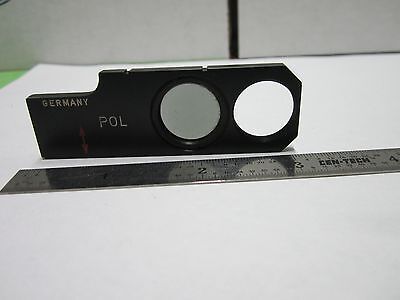 MICROSCOPE SLIDE POLARIZER FILTER LEITZ [some delamination] OPTICS  BIN#F1-17