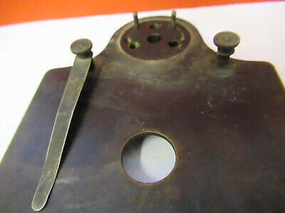 FOR PARTS ANTIQUE BRASS BAUSCH LOMB STAGE MICROSCOPE PART AS PICTURED &A7-B-20