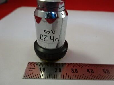 WILD HEERBRUGG SWISS 20X PH DARK PHASE OBJECTIVE MICROSCOPE PART OPTICS &94-A-17