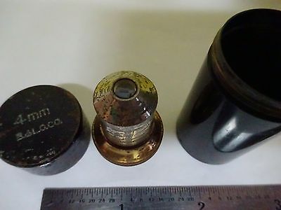 MICROSCOPE PART ANTIQUE OBJECTIVE BRASS BAUSCH LOMB OPTICS AS IS BIN#X3-43