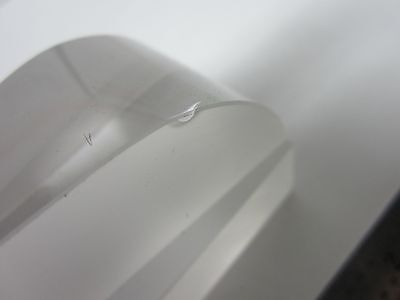 OPTICAL WEIRD SHAPE LENS ? PRISM ? [chipped on edge] LASER OPTICS BIN#F2-94